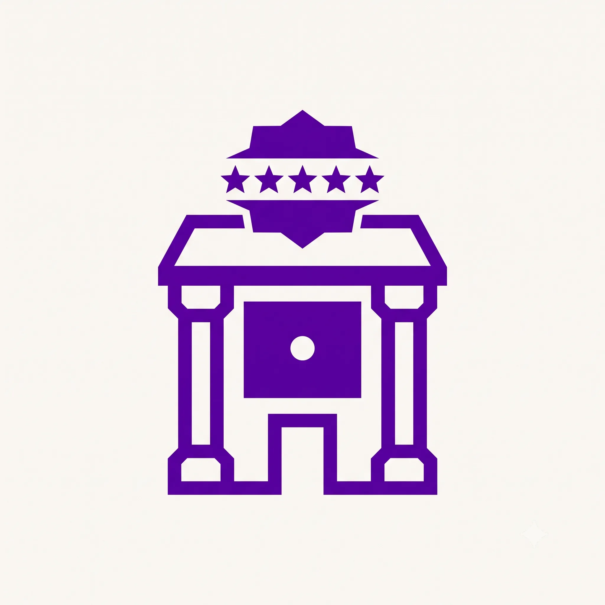 Icon of a storefront with a five-star rating badge, representing an optimized Google Business Profile