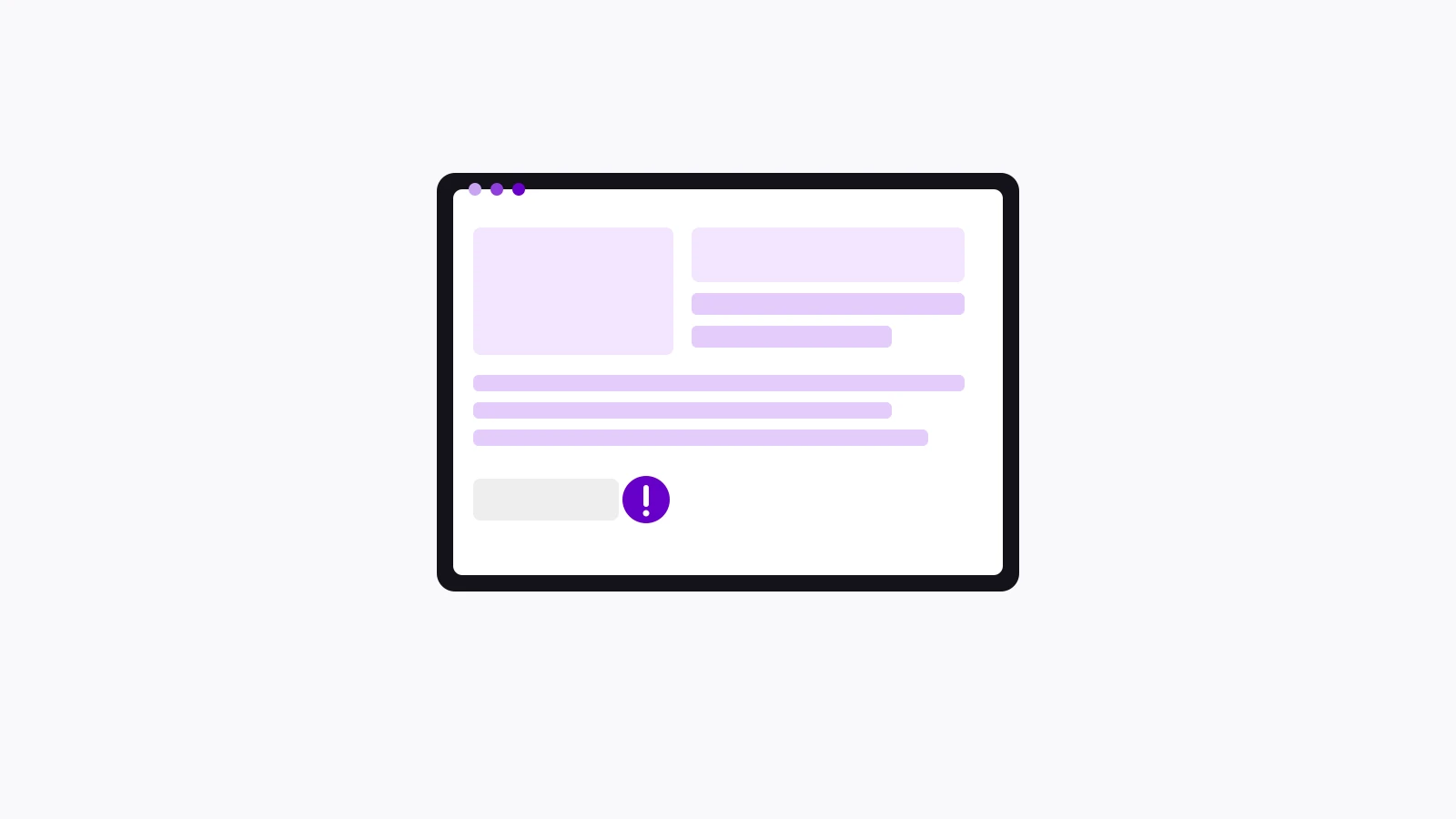 Illustration of a browser window showing a misaligned webpage layout with a broken call-to-action button, representing common bathroom remodeler website mistakes